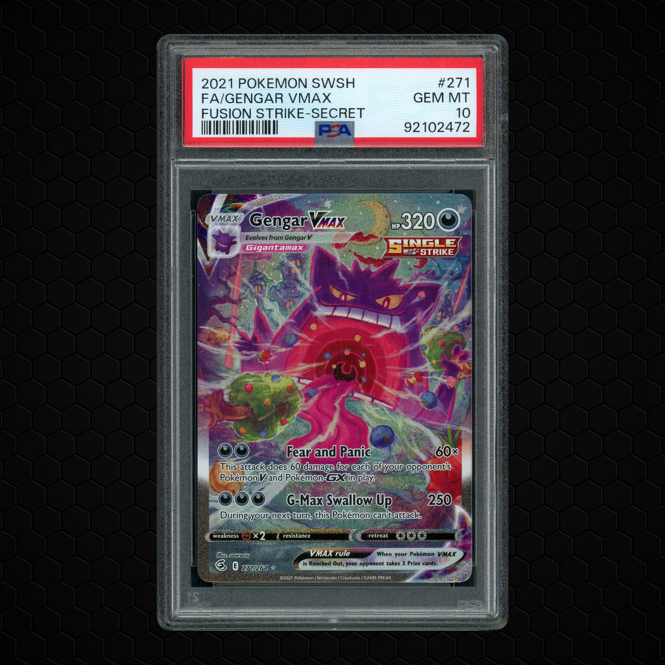 2021 Fusion Strike Gengar VMAX #271 PSA 10