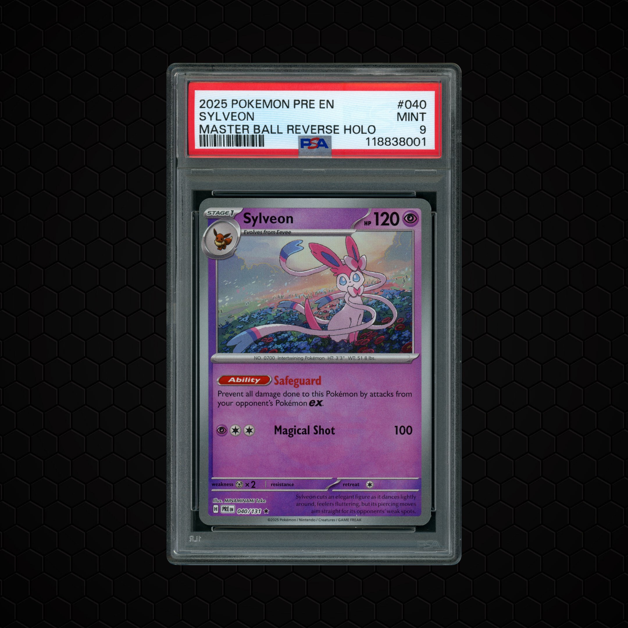 2025 Prismatic Evolutions Masterball Sylveon #40 PSA 9