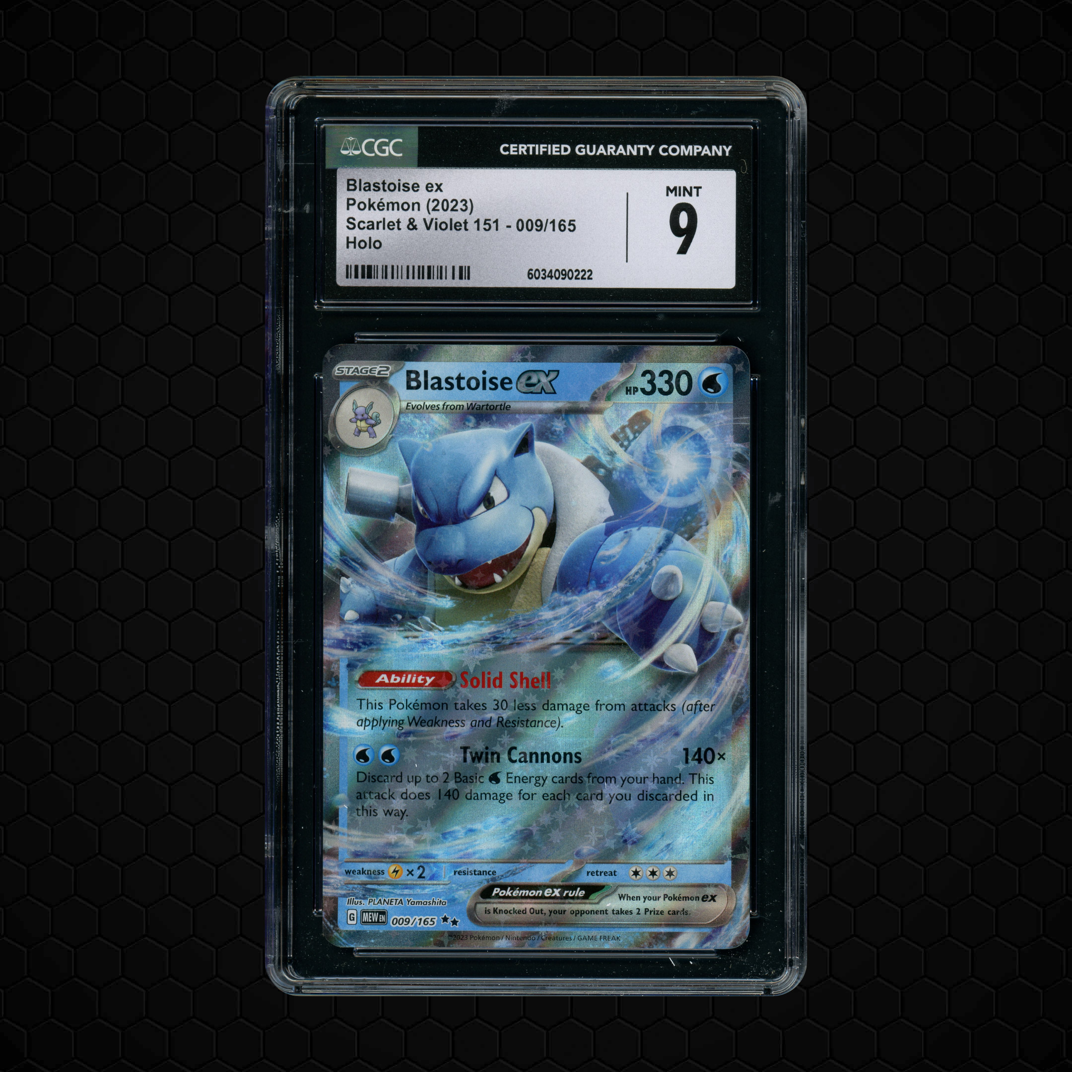 2023 Pokemon 151 Blastoise EX #9 CGC 9