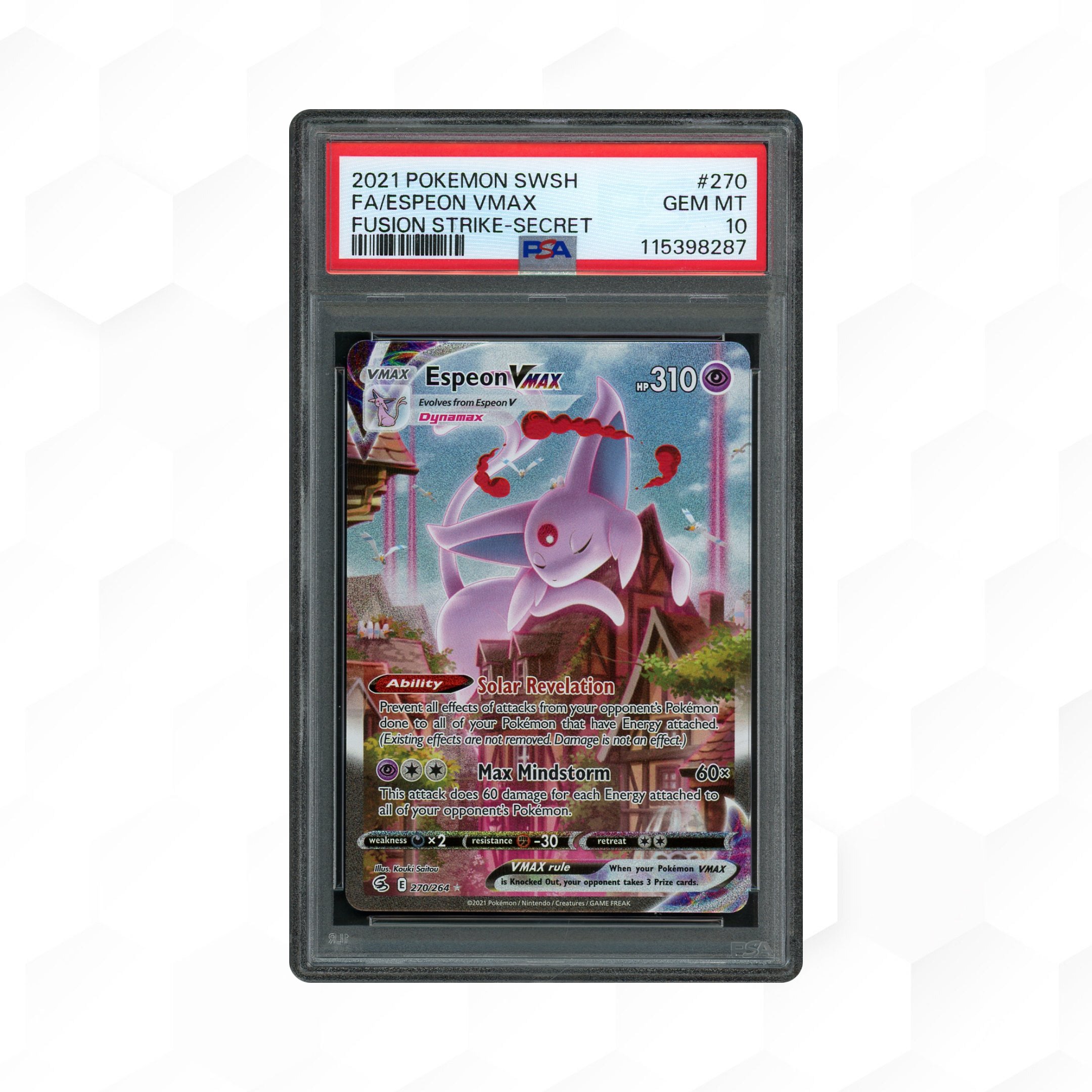 2021 Fusion Strike Espeon VMAX #270 PSA 10