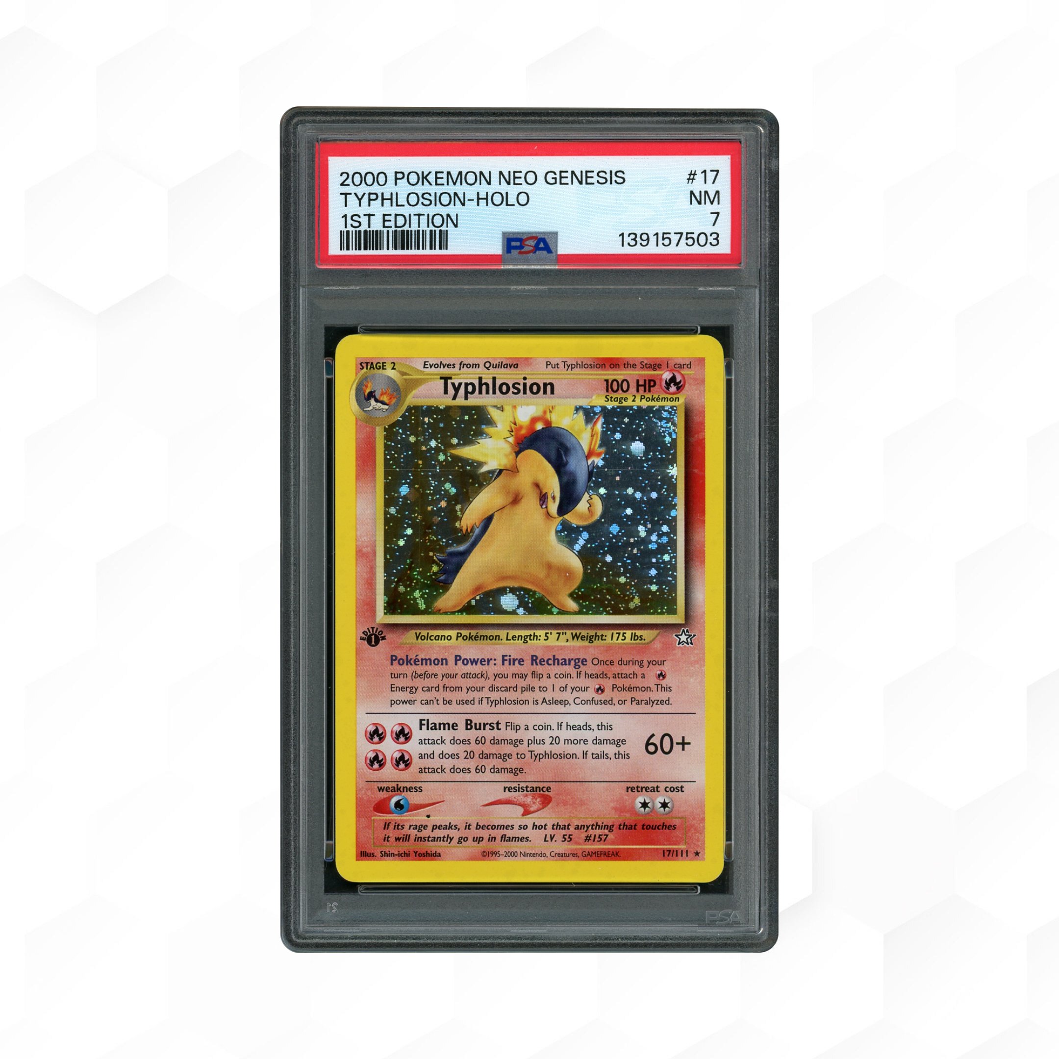 2000 Neo Genesis 1st Edition Typhlosion #17 PSA 7