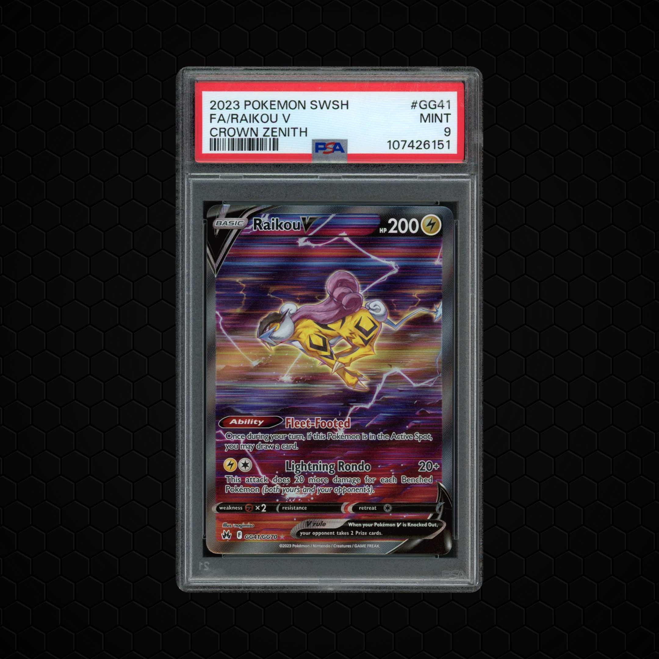 2023 Crown Zenith Raikou V #GG41 PSA 9
