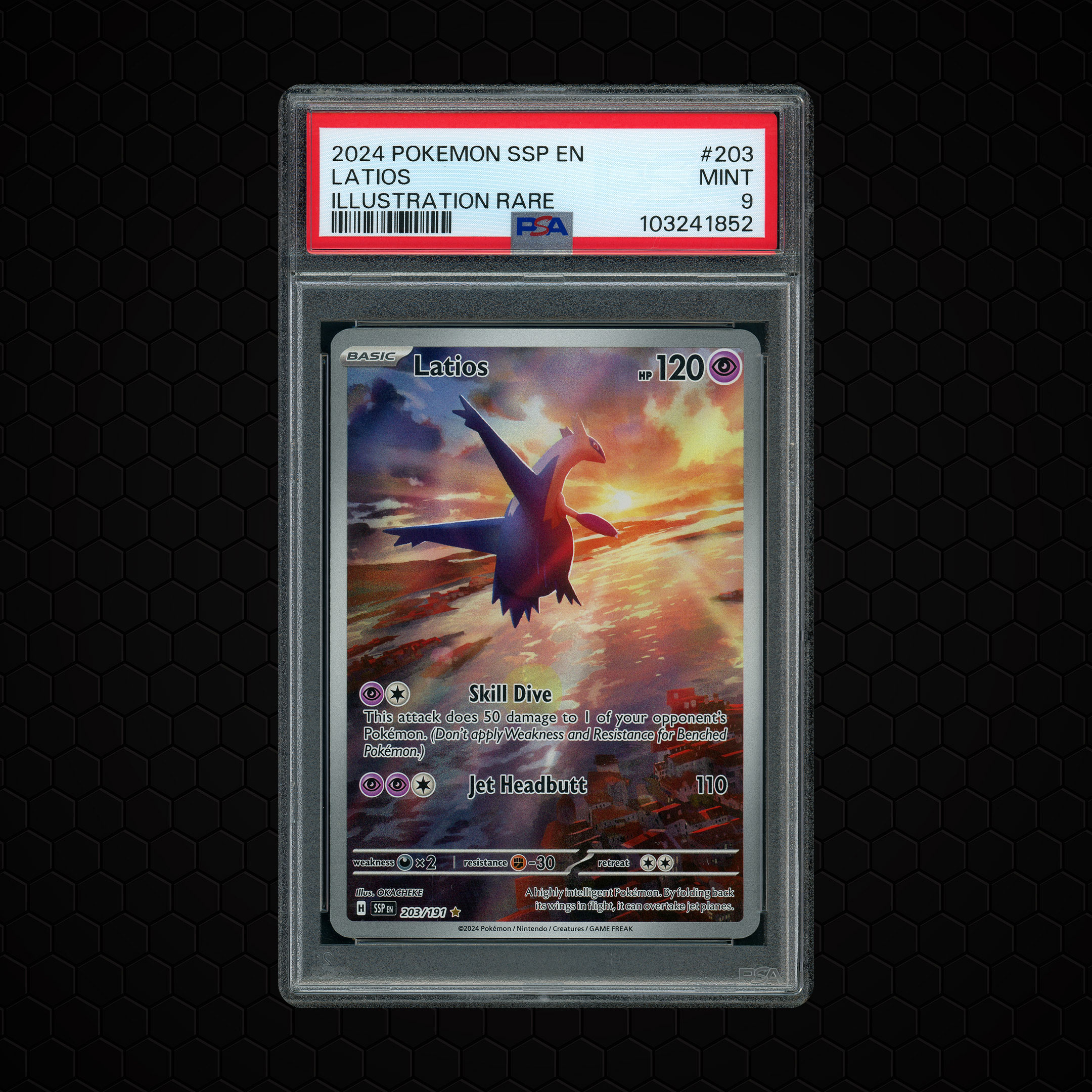 2024 Surging Sparks Latios #203 PSA 9