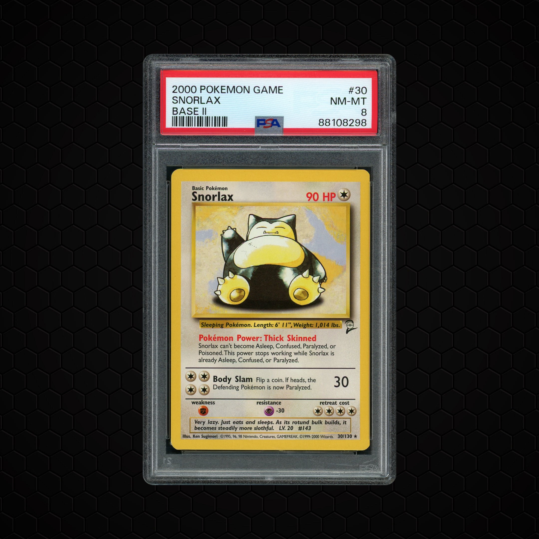 2000 Base 2 Snorlax #30 PSA 8
