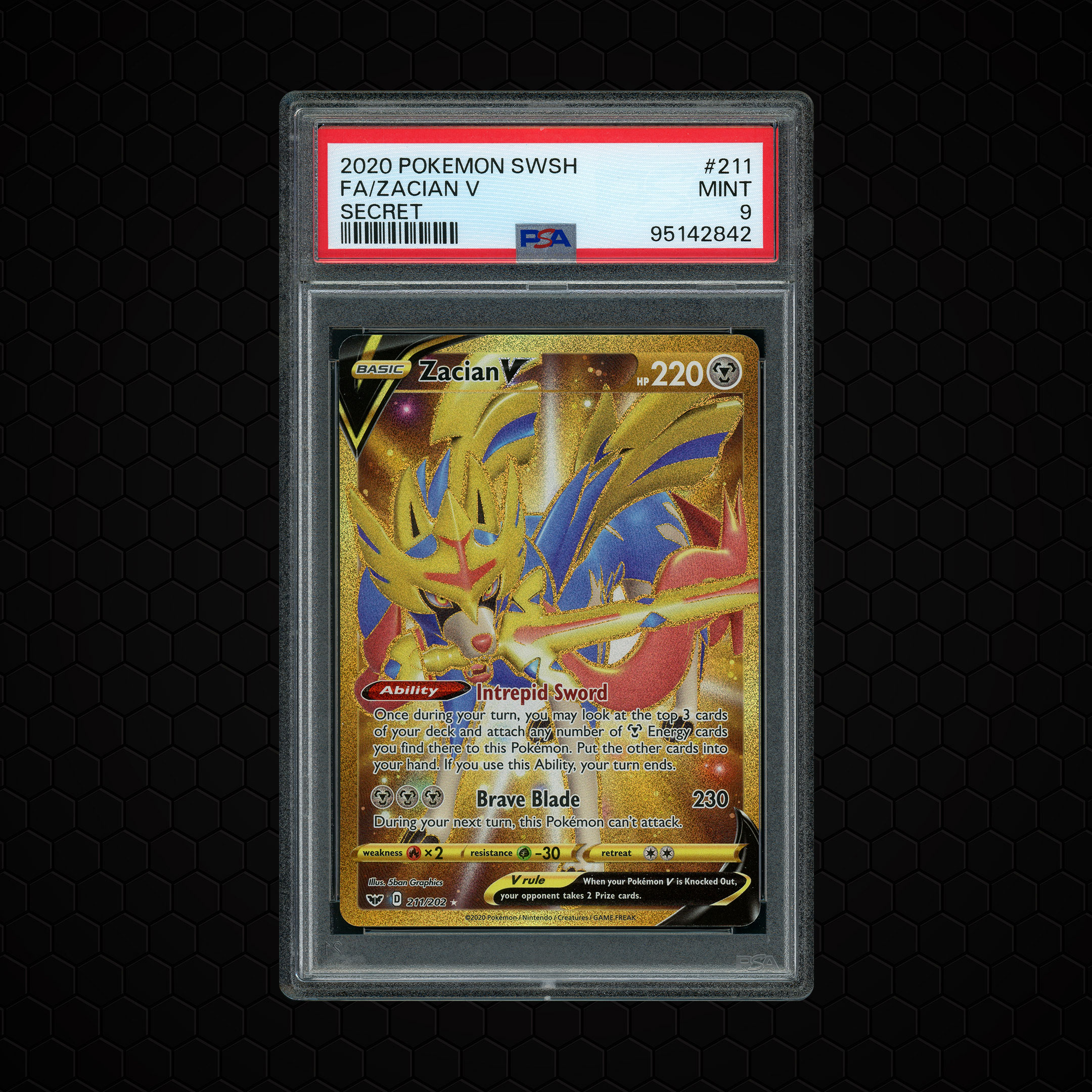 2020 Sword & Shield Zacian V #211 PSA 9