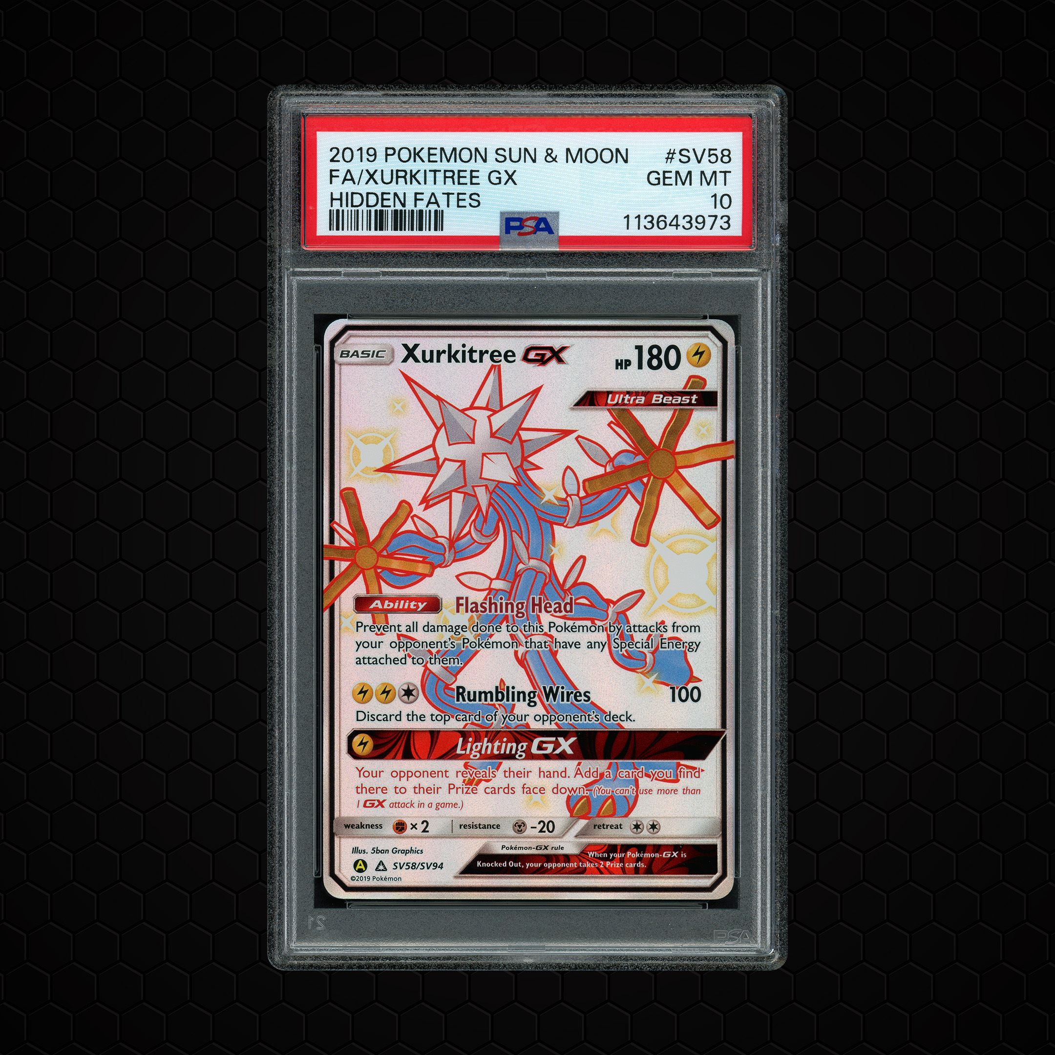 2019 Hidden Fates Xurkitree GX #SV58 PSA 10
